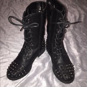 Studded combat boots
